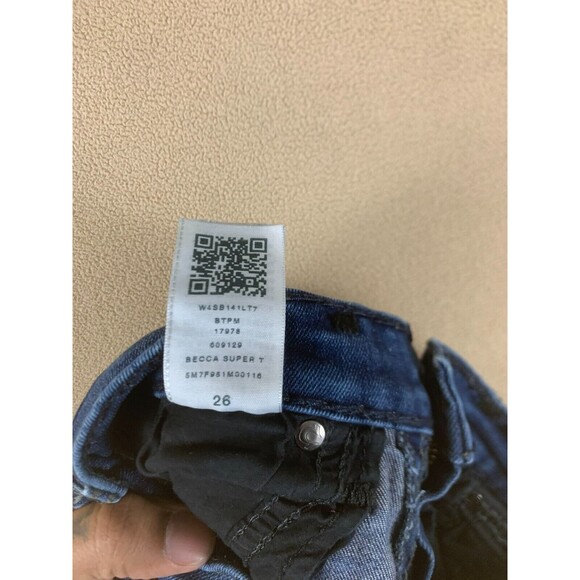 True Religion Women Jeans Size 26 Blue Becca Mid Rise Bootcut Dark Wash Stretch - Picture 6 of 12